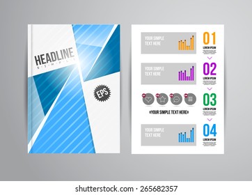 Vector business flyer template with infographic and place for photo. Abstract illustration for brochure or magazine.