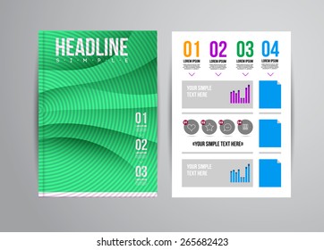 Vector business flyer template with infographic and place for photo. Abstract illustration for brochure or magazine.