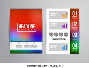 Vector business flyer template with infographic and place for photo. Abstract illustration for brochure or magazine.