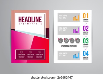 Vector business flyer template with infographic and place for photo. Abstract illustration for brochure or magazine.