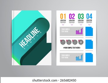 Vector business flyer template with infographic and place for photo. Abstract illustration for brochure or magazine.