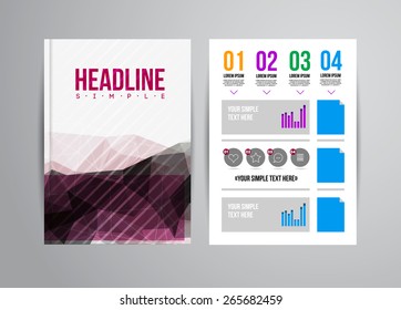 Vector business flyer template with infographic and place for photo. Abstract illustration for brochure or magazine.