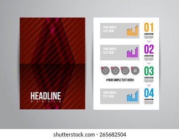 Vector business flyer template with infographic and place for photo. Abstract illustration for brochure or magazine.