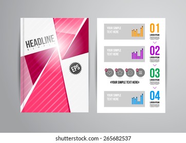 Vector business flyer template with infographic and place for photo. Abstract illustration for brochure or magazine.