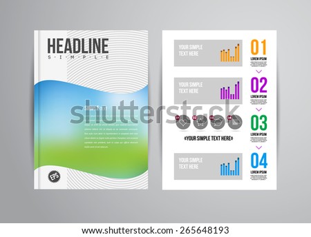Vector business flyer template with infographic and place for photo. Abstract illustration for brochure or magazine.