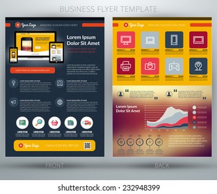 Vector business flyer template. For mobile application or online shop