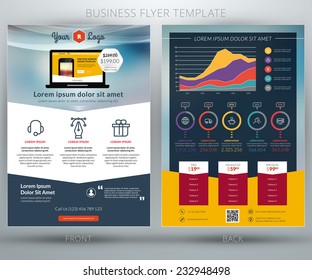 Vector Business Flyer Template. For Mobile Application Or Online Shop