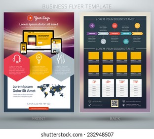 Vector Business Flyer Template. For Mobile Application Or Online Shop
