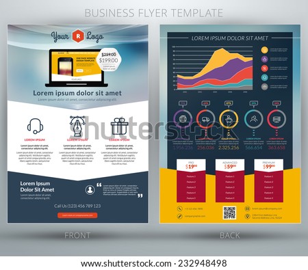 vector business flyer template mobile application stock vector