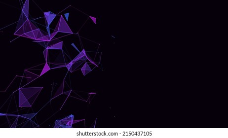Vector de negocios de fondo futurista. Estructura de conexión de red ciberespacio con partículas en movimiento. Gran visualización de datos. Resumen de antecedentes de ciberseguridad.