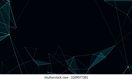 Vector business futuristic backdrop. Network connection structure cyberspace with moving particles. Big data visualization. Abstract cyber security background.