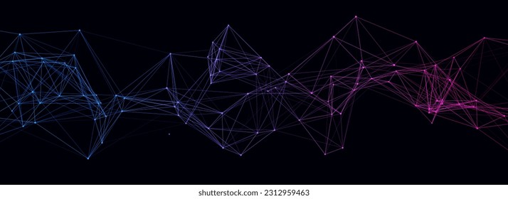 Vektorhintergrund für Business-Futuristik. Netzanschlussstruktur Cyberspace mit bewegten Teilchen. Visualisierung großer Daten. Abstrakter Hintergrund für Cybersicherheit.