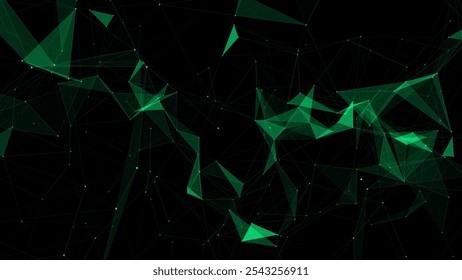 Vektorgeschäft futuristische Kulisse. Netzwerkverbindungsstruktur für einen Cyberspace mit sich bewegenden Teilchen. Visualisierung großer Datenmengen. Abstrakter Hintergrund der Cyber-Sicherheit.