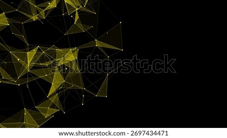Vector business futuristic backdrop. Network connection structure cyberspace with moving particles. Big data visualization. Abstract cyber security background.
