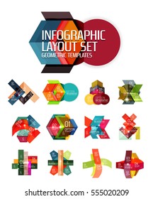 Plantilla de infografía geométrica de vectores