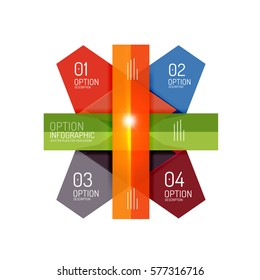 Modelo de infográfico geométrico de negócios de vetor
