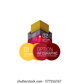 Modelo de infográfico geométrico de negócios de vetor
