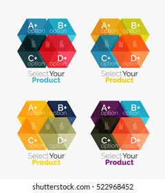 Vector business geometric layouts with option text