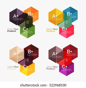 Vector business geometric layouts with option text