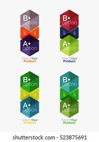 Diseños geométricos de la empresa vectorial con texto de opción