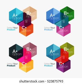Vector business geometric layouts with option text