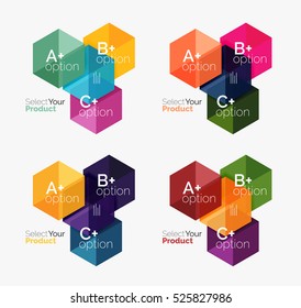 Diseños geométricos de la empresa vectorial con texto de opción