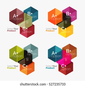 Diseños geométricos de la empresa vectorial con texto de opción