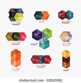 Vector business geometric layouts with option text