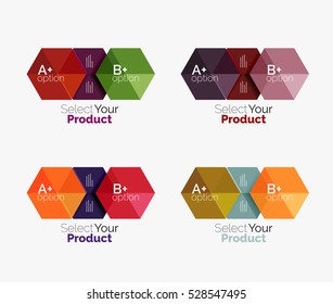 Vector business geometric layouts with option text
