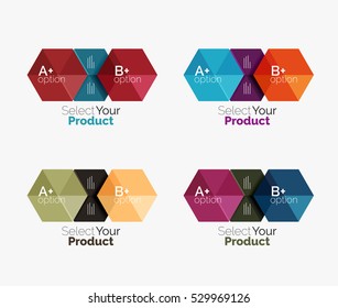 Diseños geométricos de la empresa vectorial con texto de opción