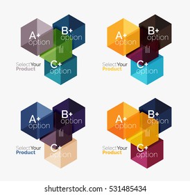 Vector business geometric layouts with option text