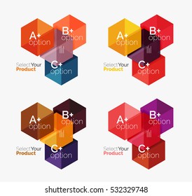 Diseños geométricos de la empresa vectorial con texto de opción