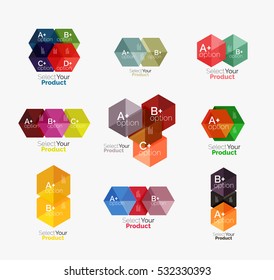 Vector business geometric layouts with option text