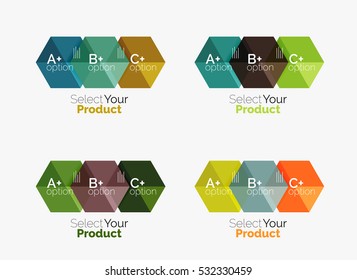 Vector business geometric layouts with option text