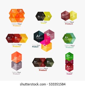 Geometrische Layouts für Vektorgrafiken mit Optionstext