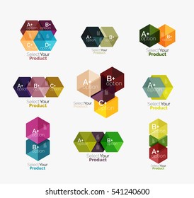 Diseños geométricos de la empresa vectorial con texto de opción