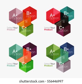 Vector business geometric layouts with option text