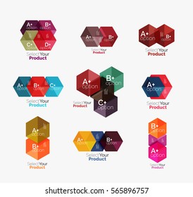 Vector business geometric layouts with option text