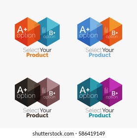 Vector business geometric layouts with option text