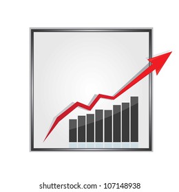 vector business graph with arrow showing profits and gains. vector business background