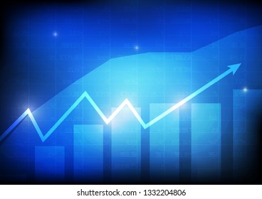 Vector : Business graph and arrow with stock board