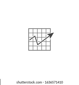 Vector business graph icon on white isolated background. 