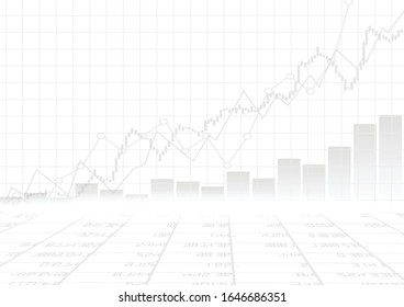 Vector : Business graph on white background