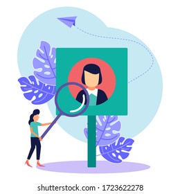 Vector business graphics, open vacancies, business firms looking for employees for jobs, filling in blanks, creative illustrations, employers are considering resumes - Vector.