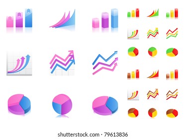 Vector business graphs icons