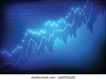 Vector : Business graphs on blue background