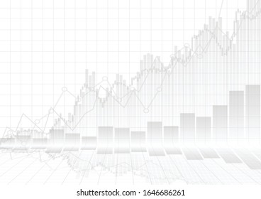Vector : Business graphs on white background