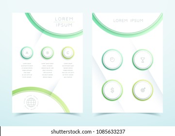 Vector Business Green Page Template Infographic
