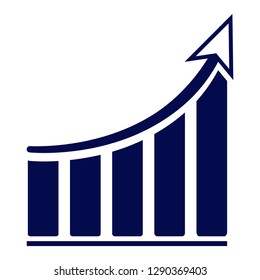 Vector business growing chart icon, eps 10