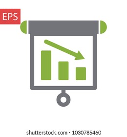 Vector business growing chart presentation icon.